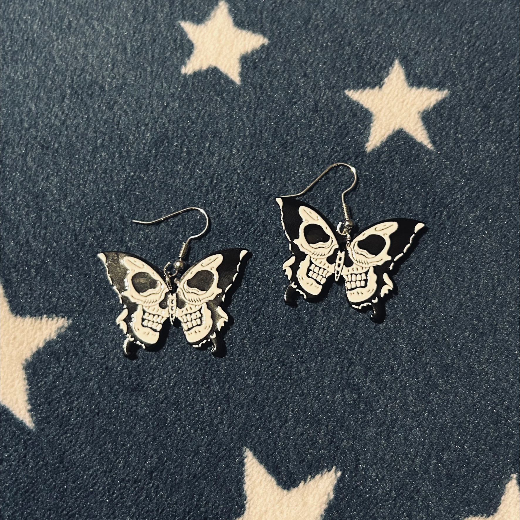 Butterfly Skull Acrylic Earrings