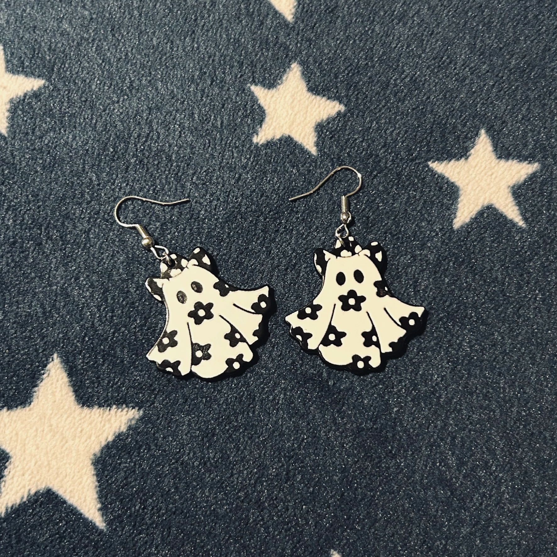 Acrylic Ghosts in Cowboy Hat Earrings
