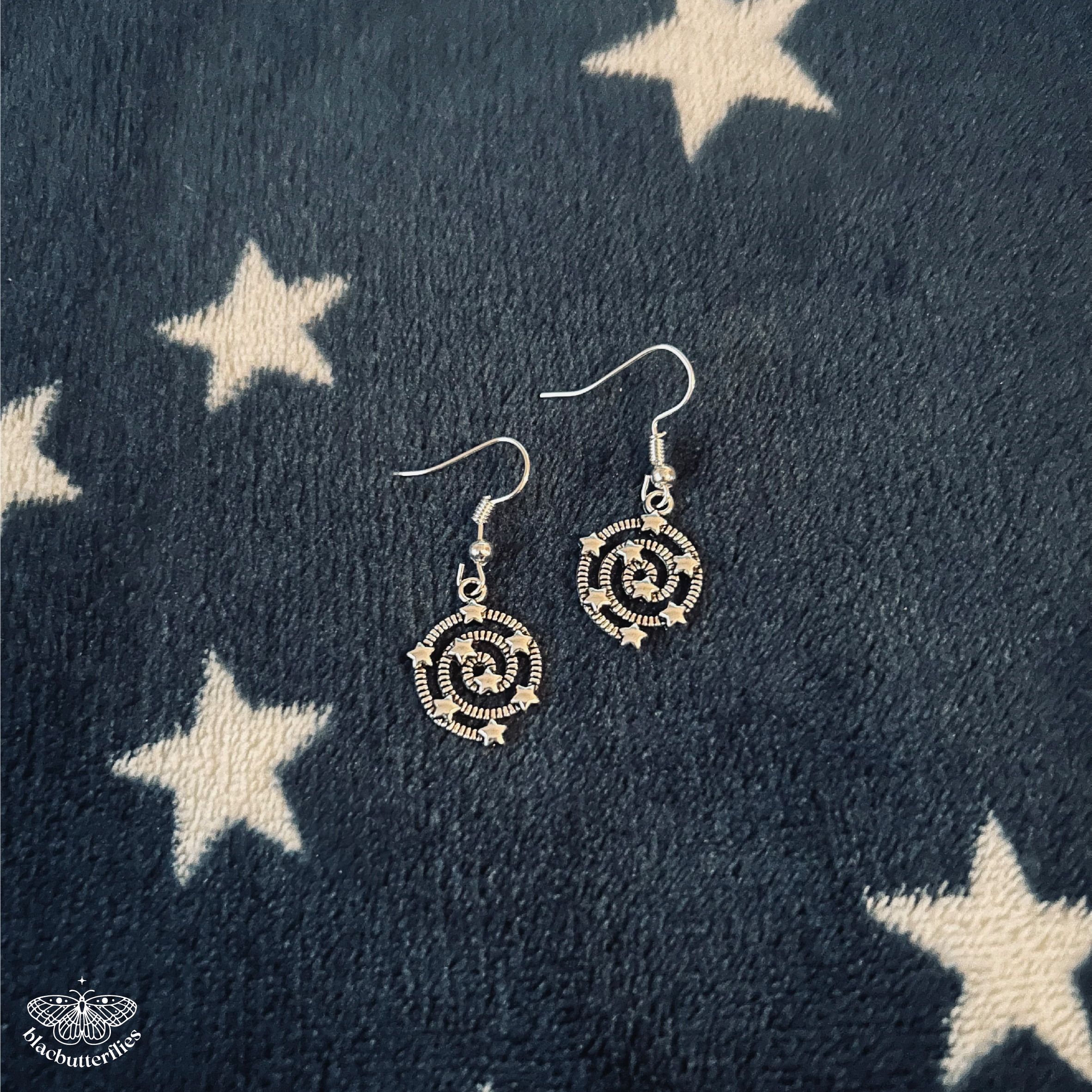 Star Solar System Silver Earrings