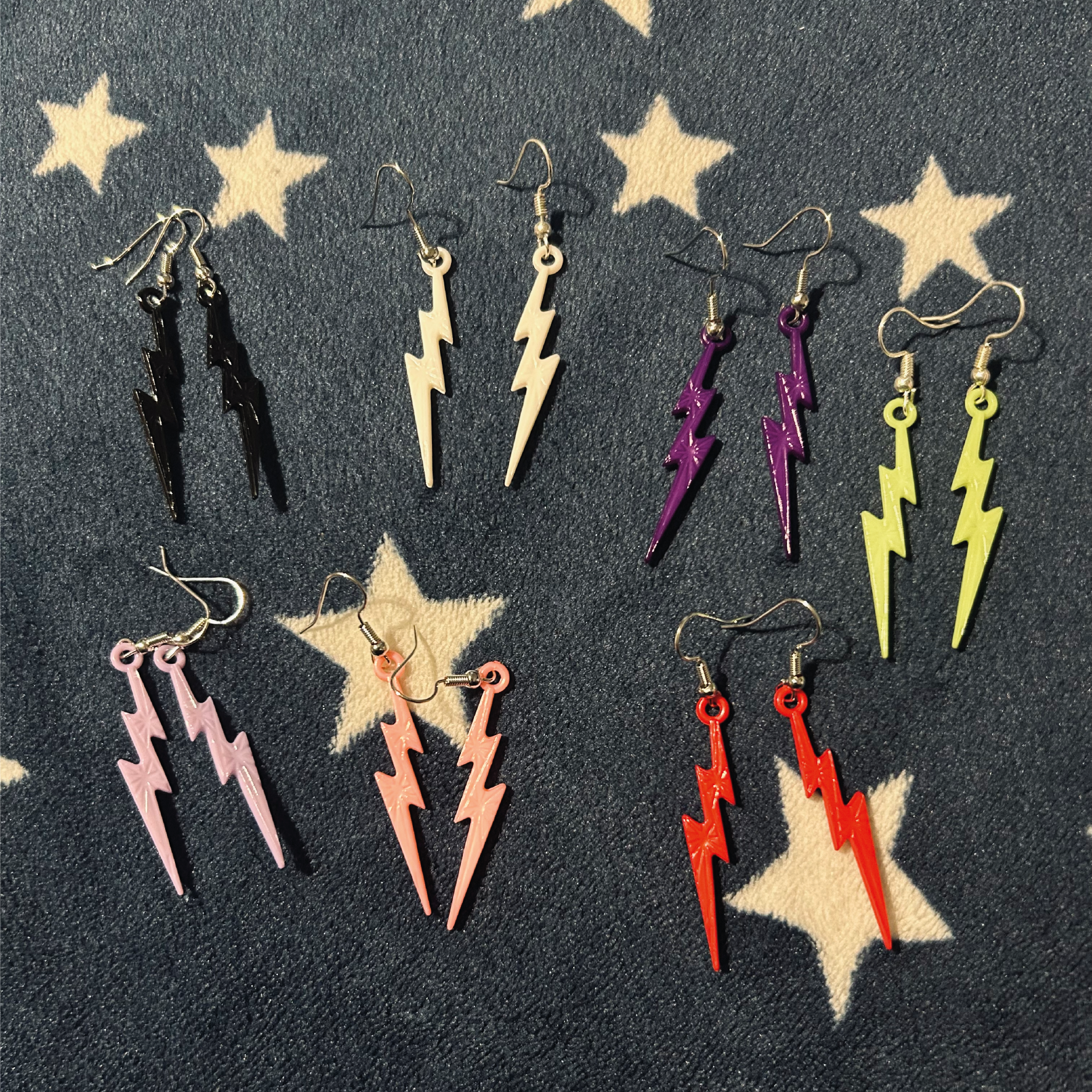 Lightning Bolt Earrings Mixed Colours