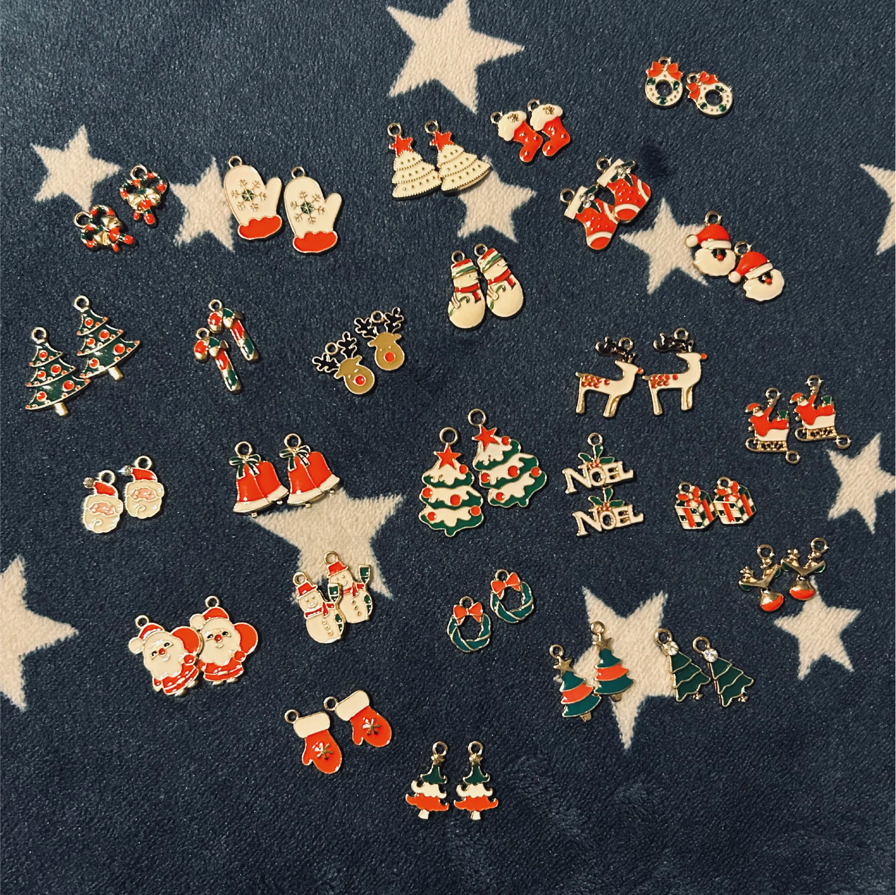 Golden Christmas Charm Earrings LUCKY DIP