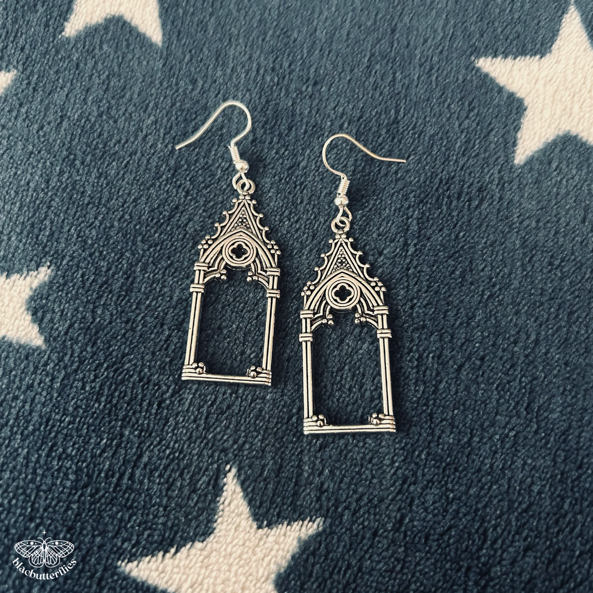 Silver Gothic Window Earrings