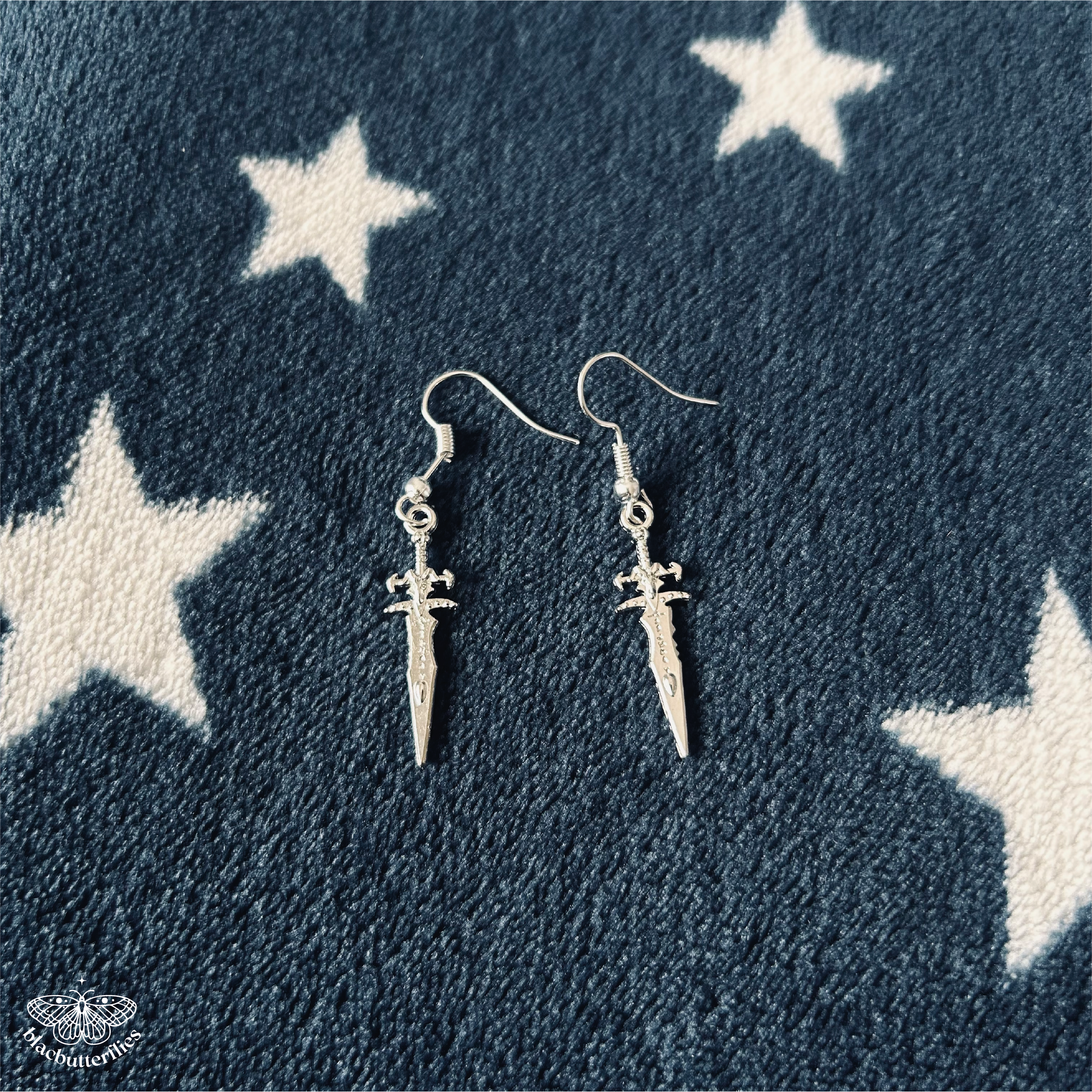 Mini Silver Dagger Earrings