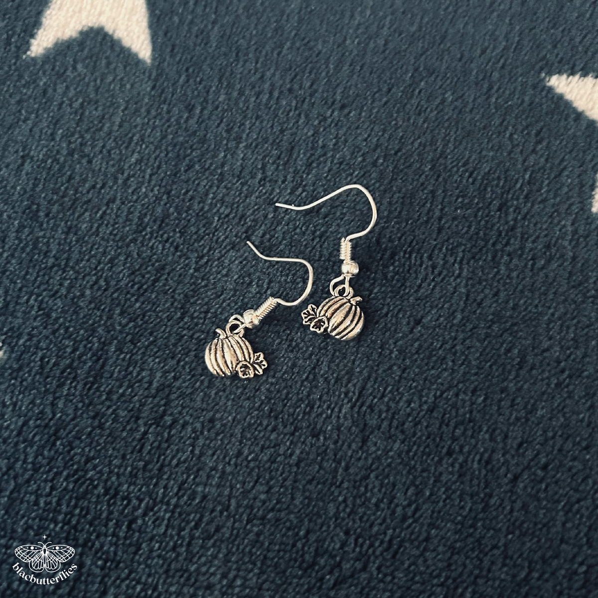 Mini Silver Pumpkin Earrings
