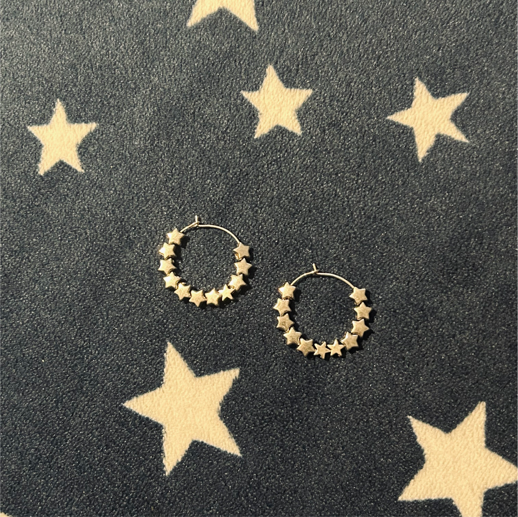 Silver Stars Hoop Earrings