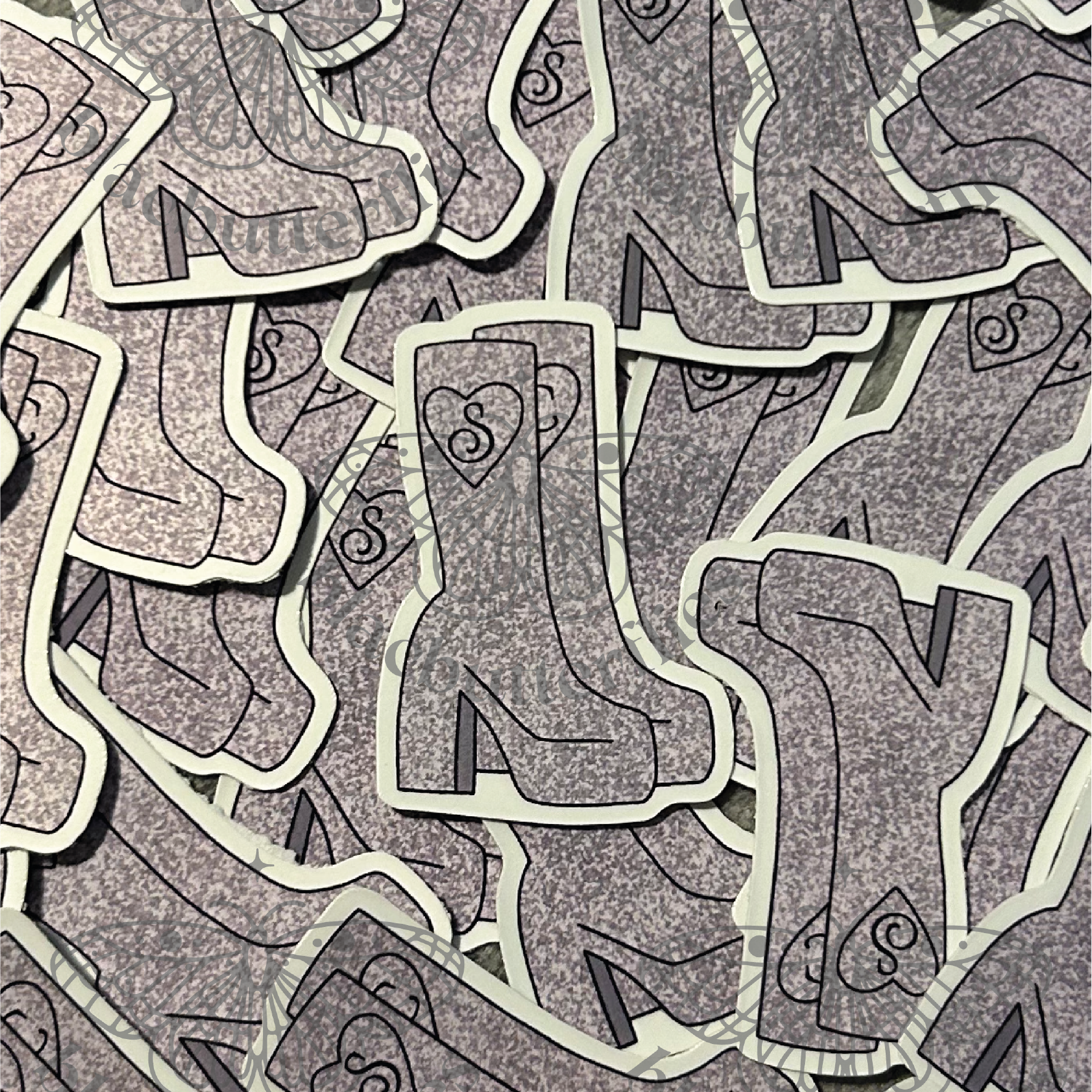 Heart Boot Sticker