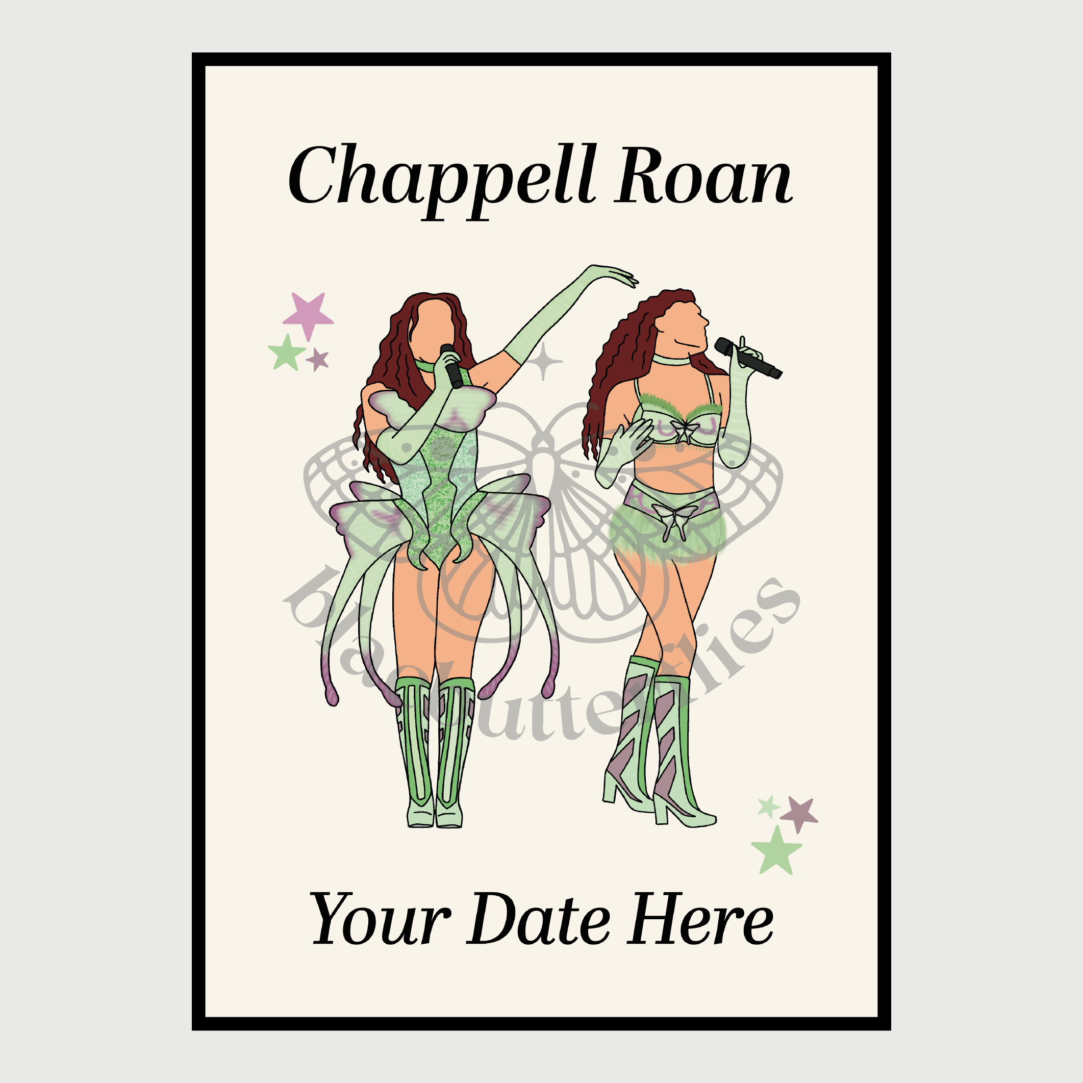 Chappell's Moth Outfit Illustration Poster Custom Date