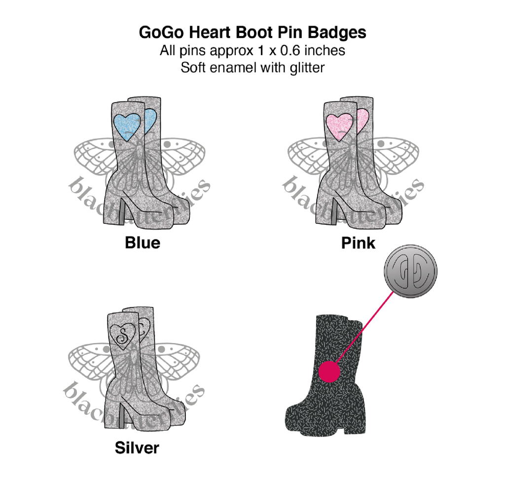 GoGo Boot Pin Badges