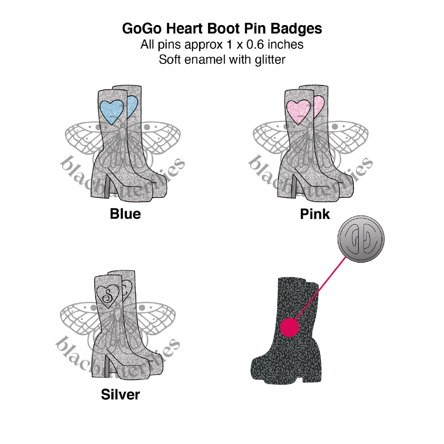GoGo Boot Pin Badges