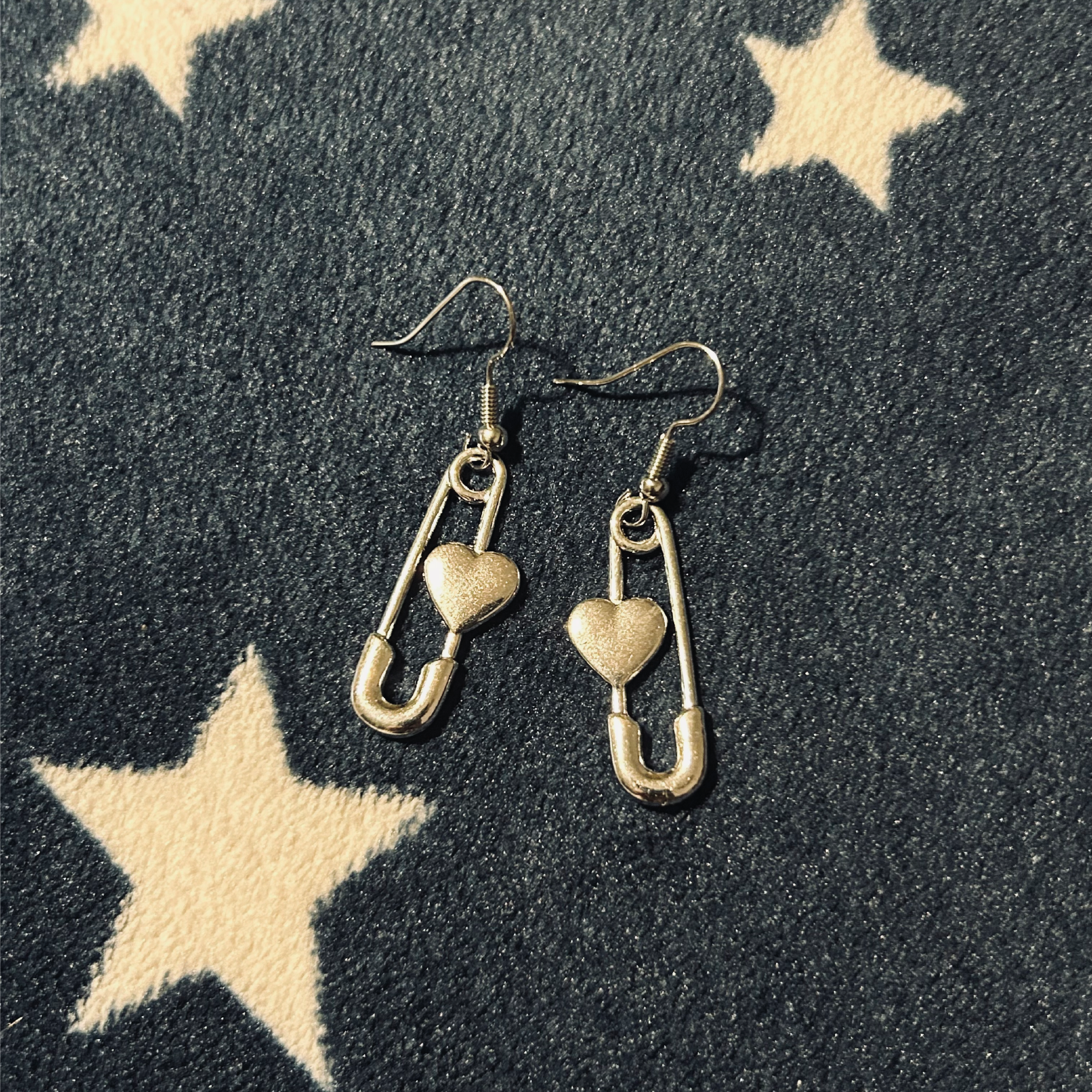 Heart Paper Clips Silver Earrings