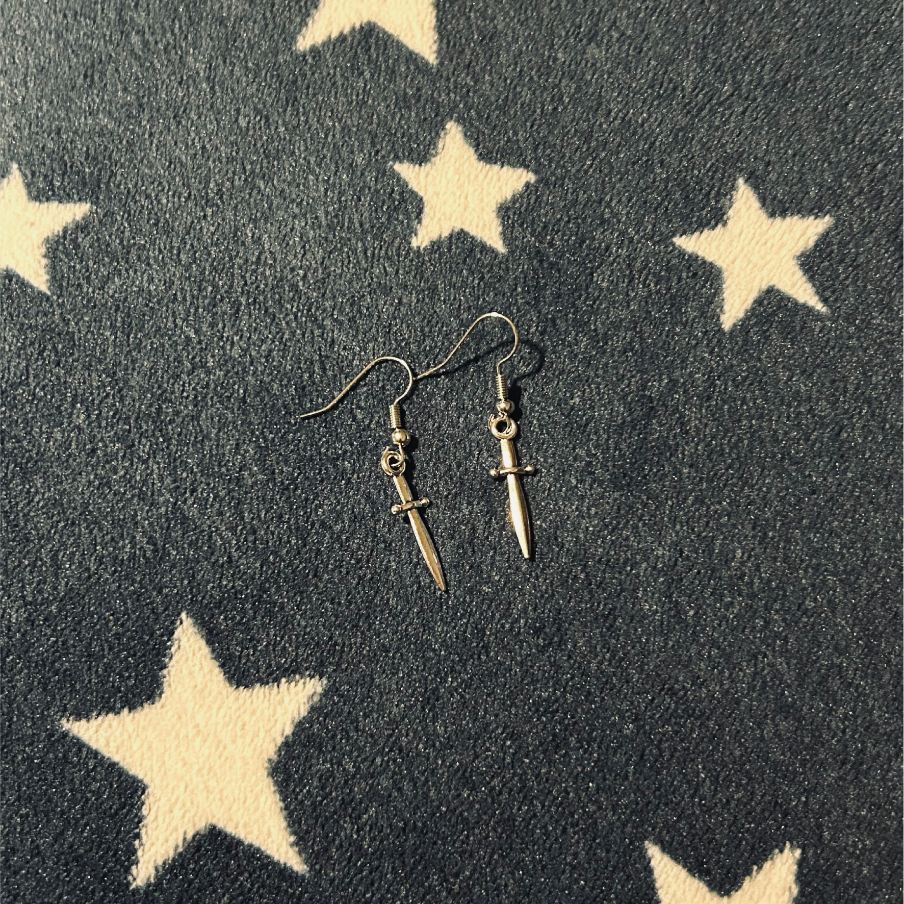Mini Sword Silver Earrings