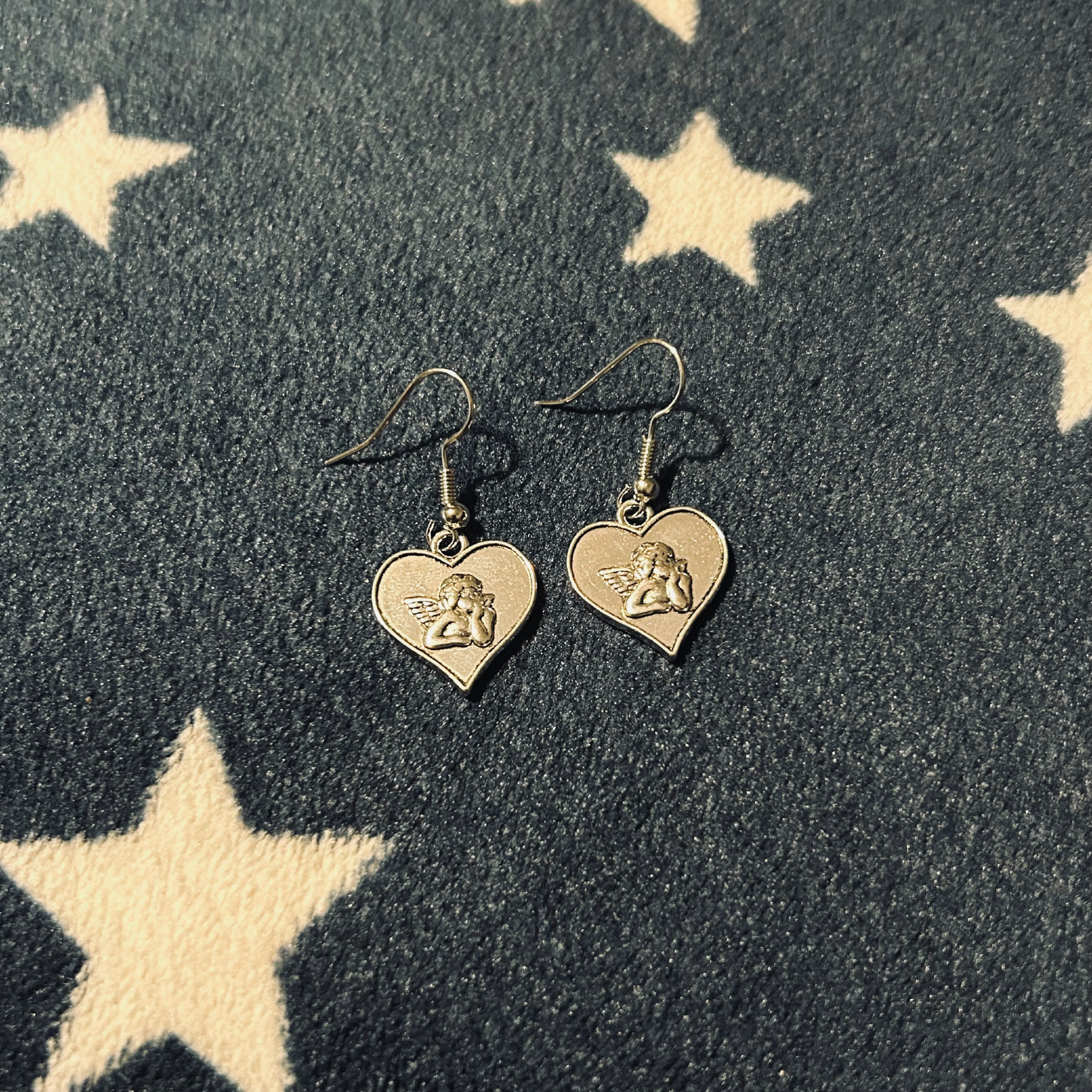 Angel Hearts Silver Earrings