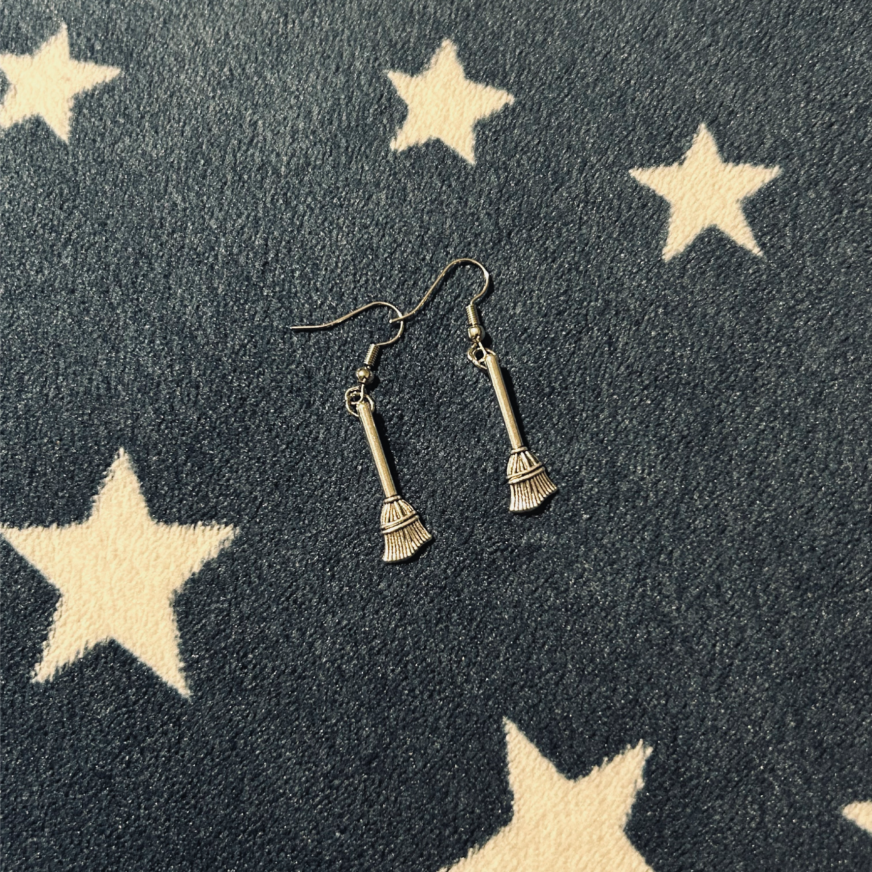 Witches Broom Silver Earrings