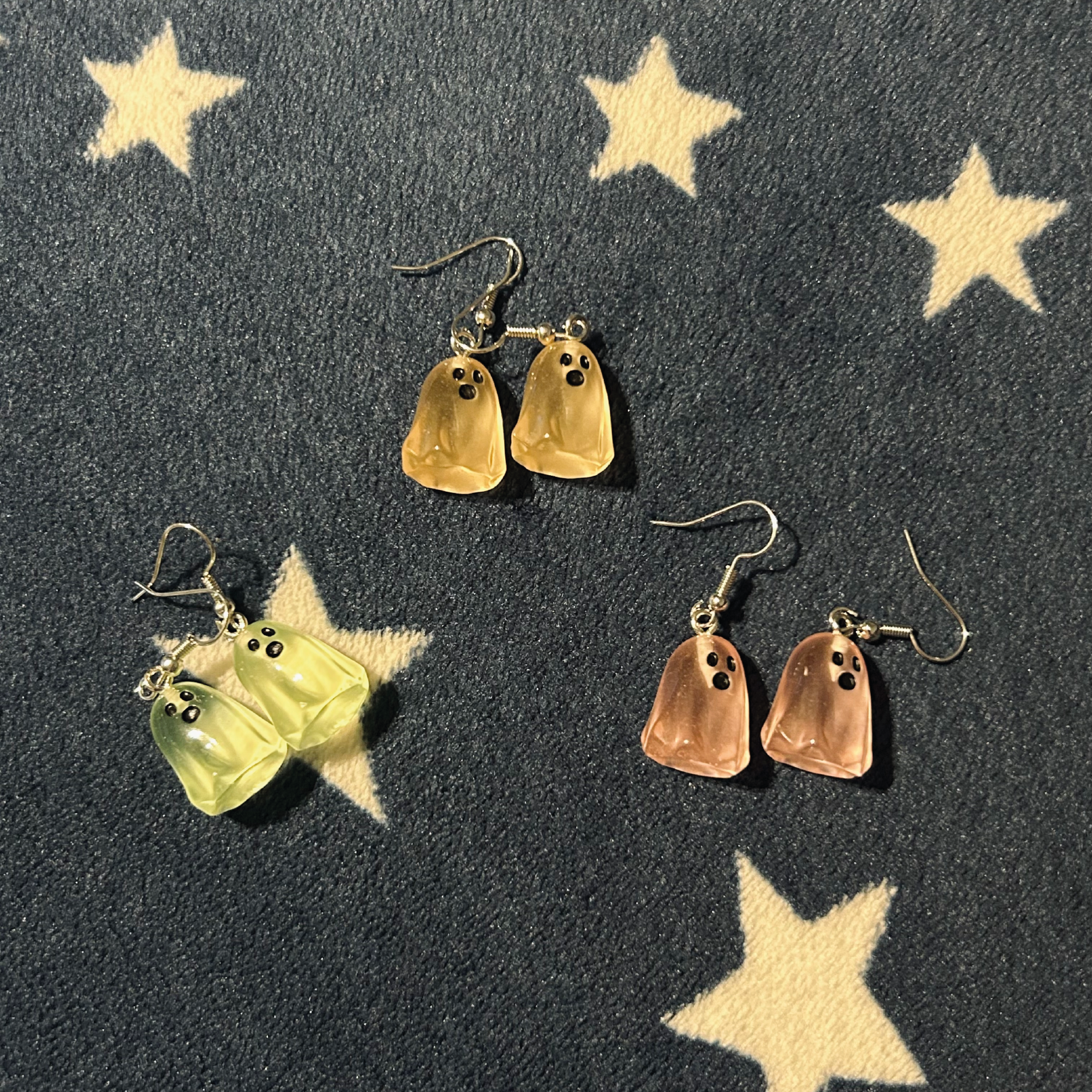 Resin Ghosts Silver Earrings (Mixed Colours)