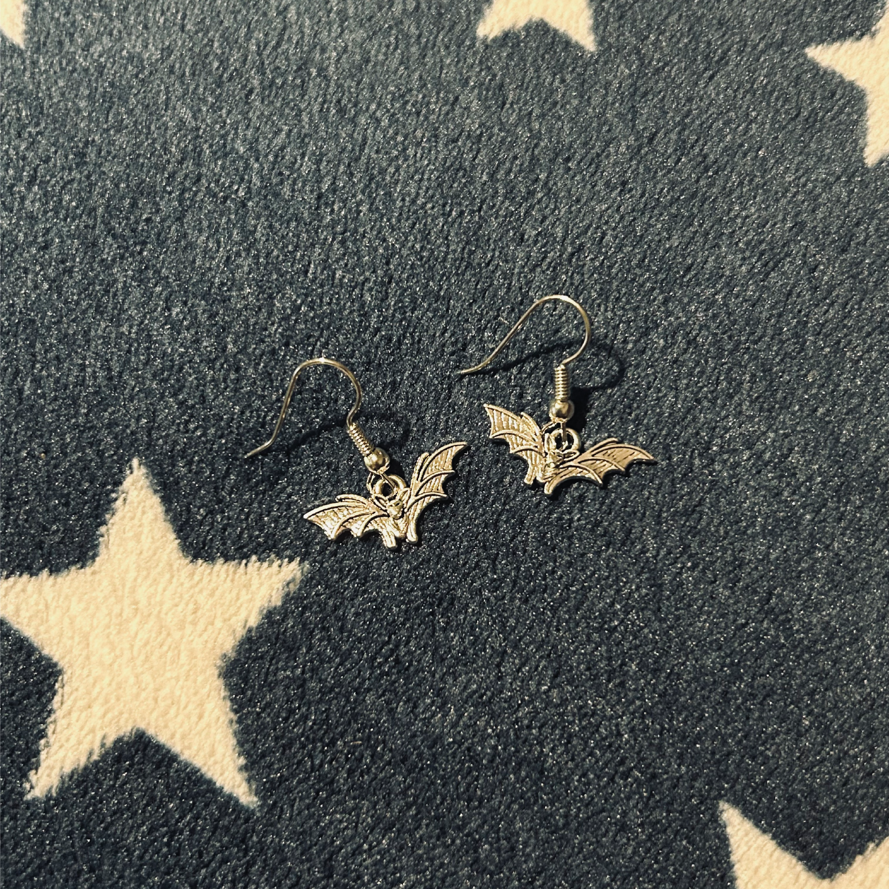 Mini Silver Bats Earrings Halloween