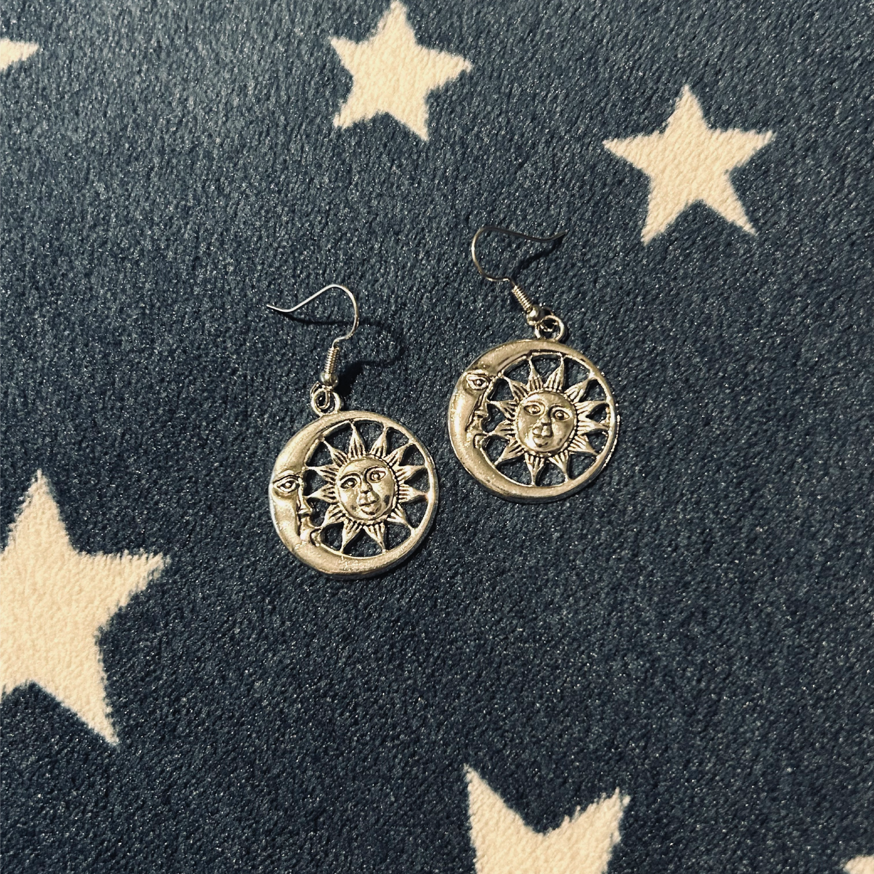 Sun and Moon Silver Earrings