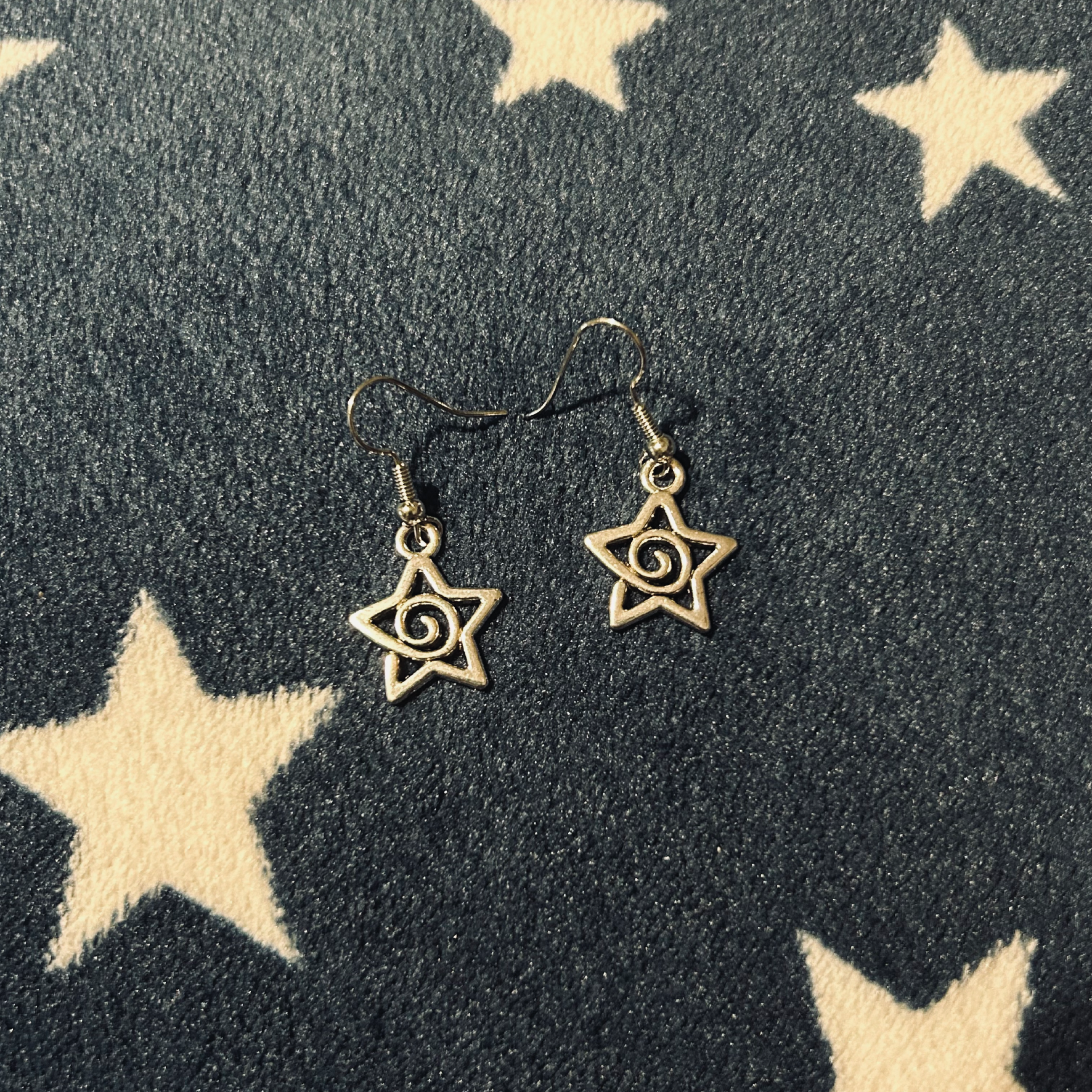 Spiral Star Silver Earrings