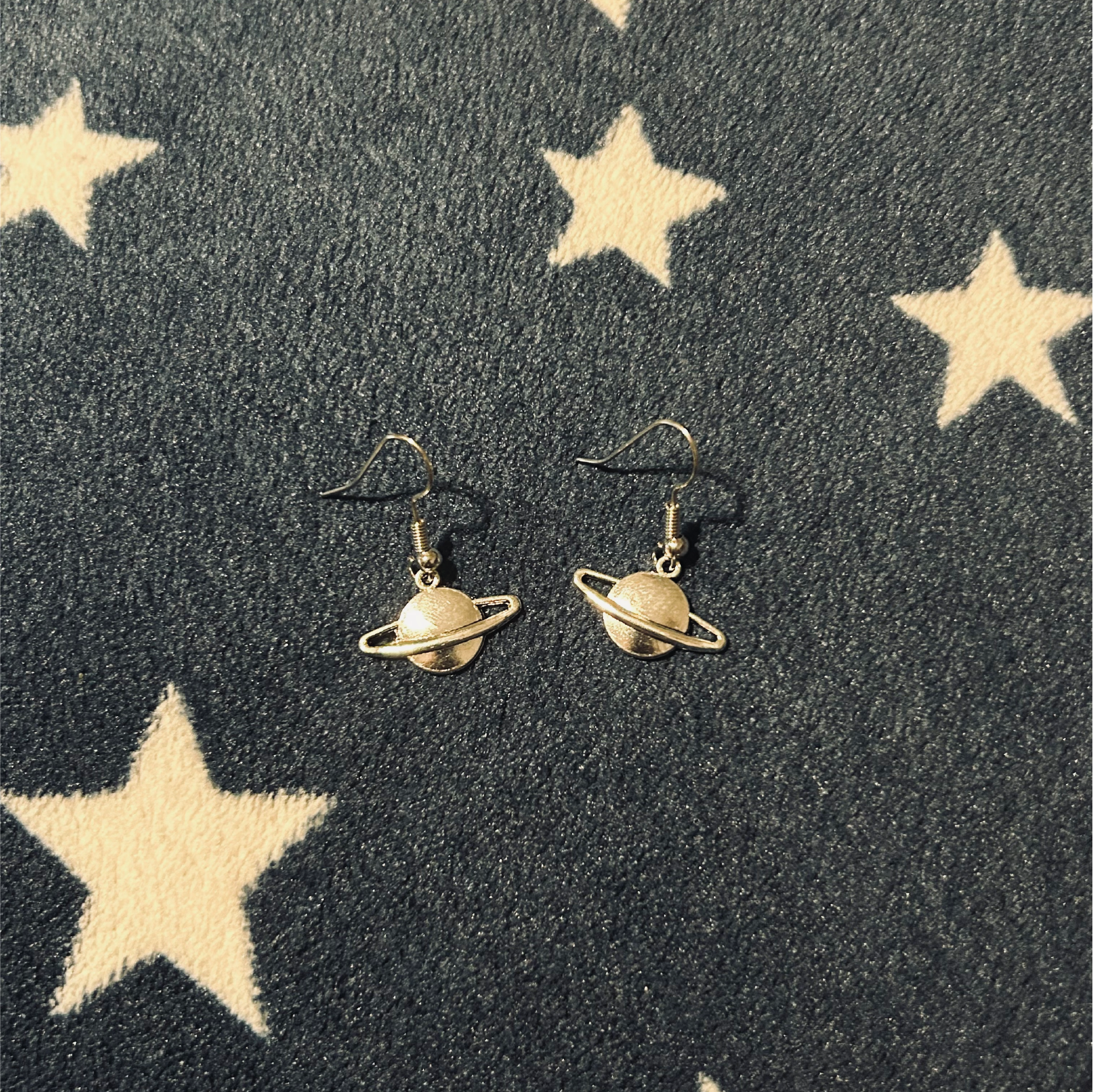 Mini Saturns Silver Earrings