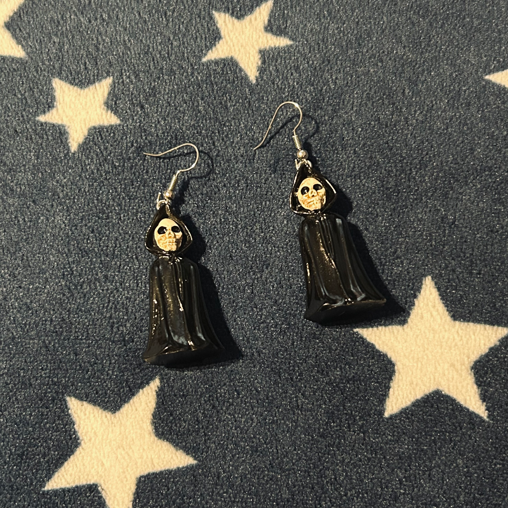 Large Cloaked Skeleton Earrings