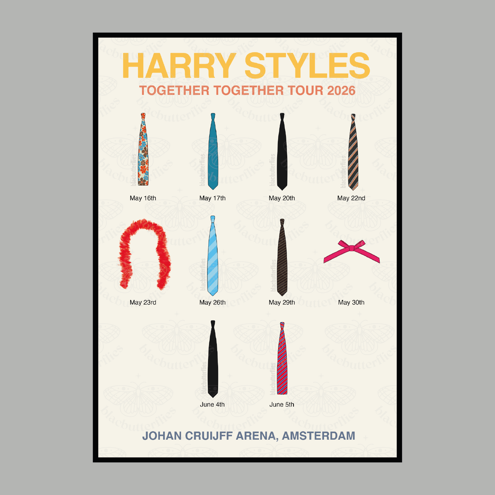 Styles Together Tour Amsterdam Residency Illustration Poster