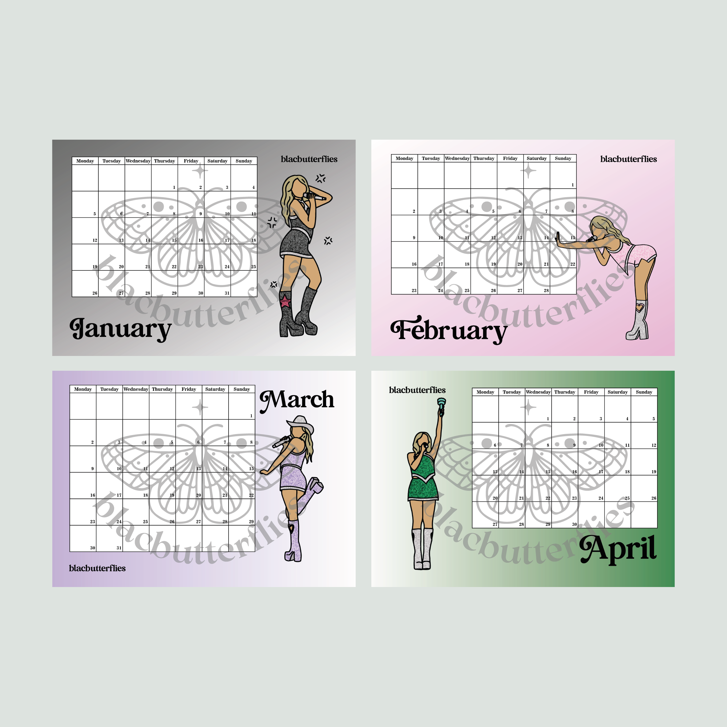 2026 Juno Positions Calendar (LEG 3 A4) PREORDER