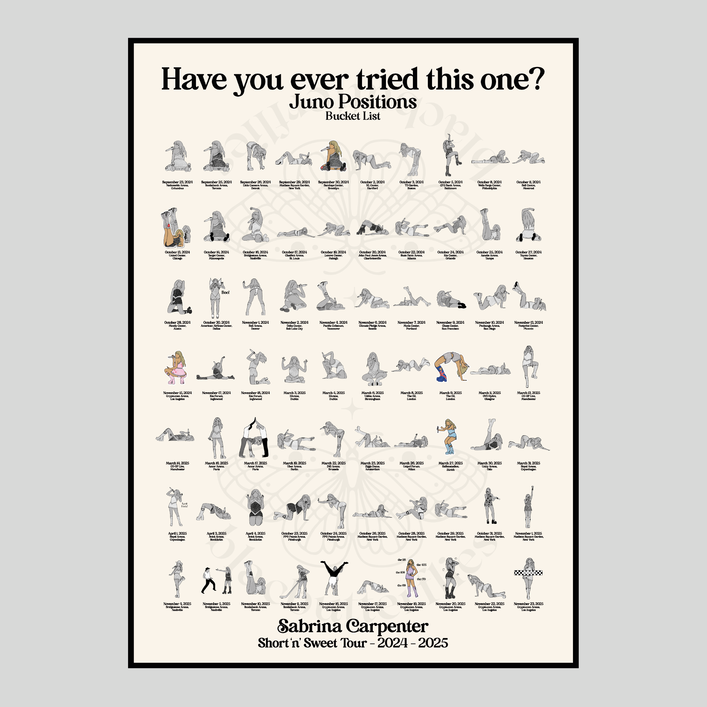 Juno Positions Bucket List Poster