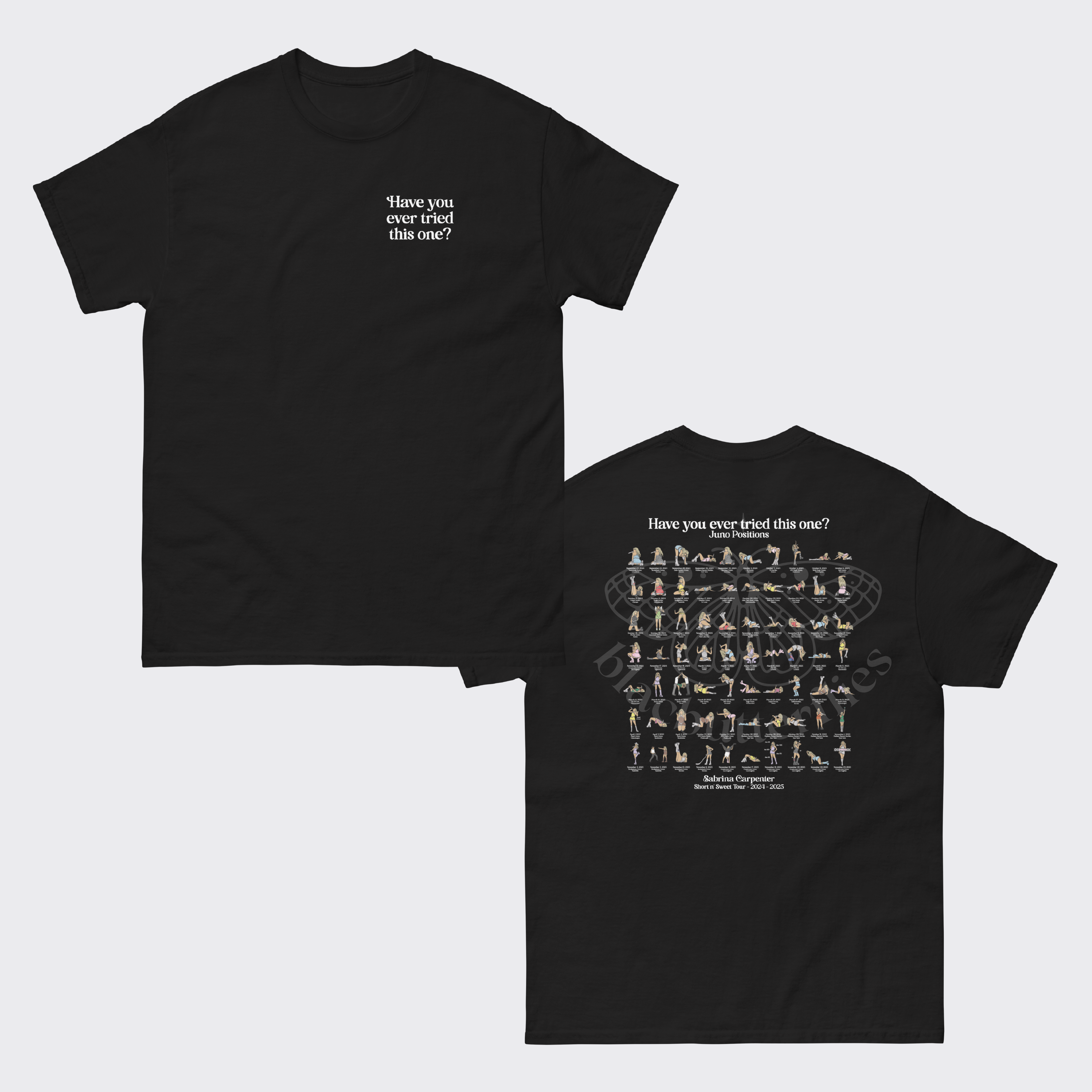 Juno Positions T-shirt (ALL DATES) Black