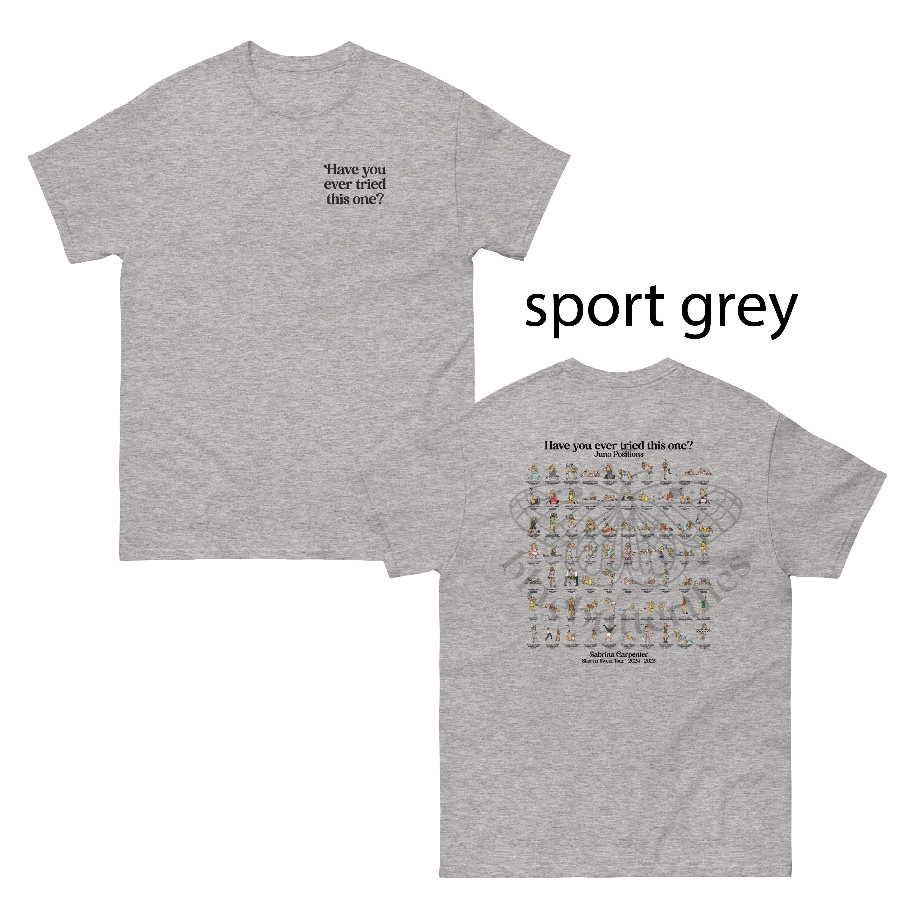 Juno Positions T-shirt (ALL DATES) Light Colours