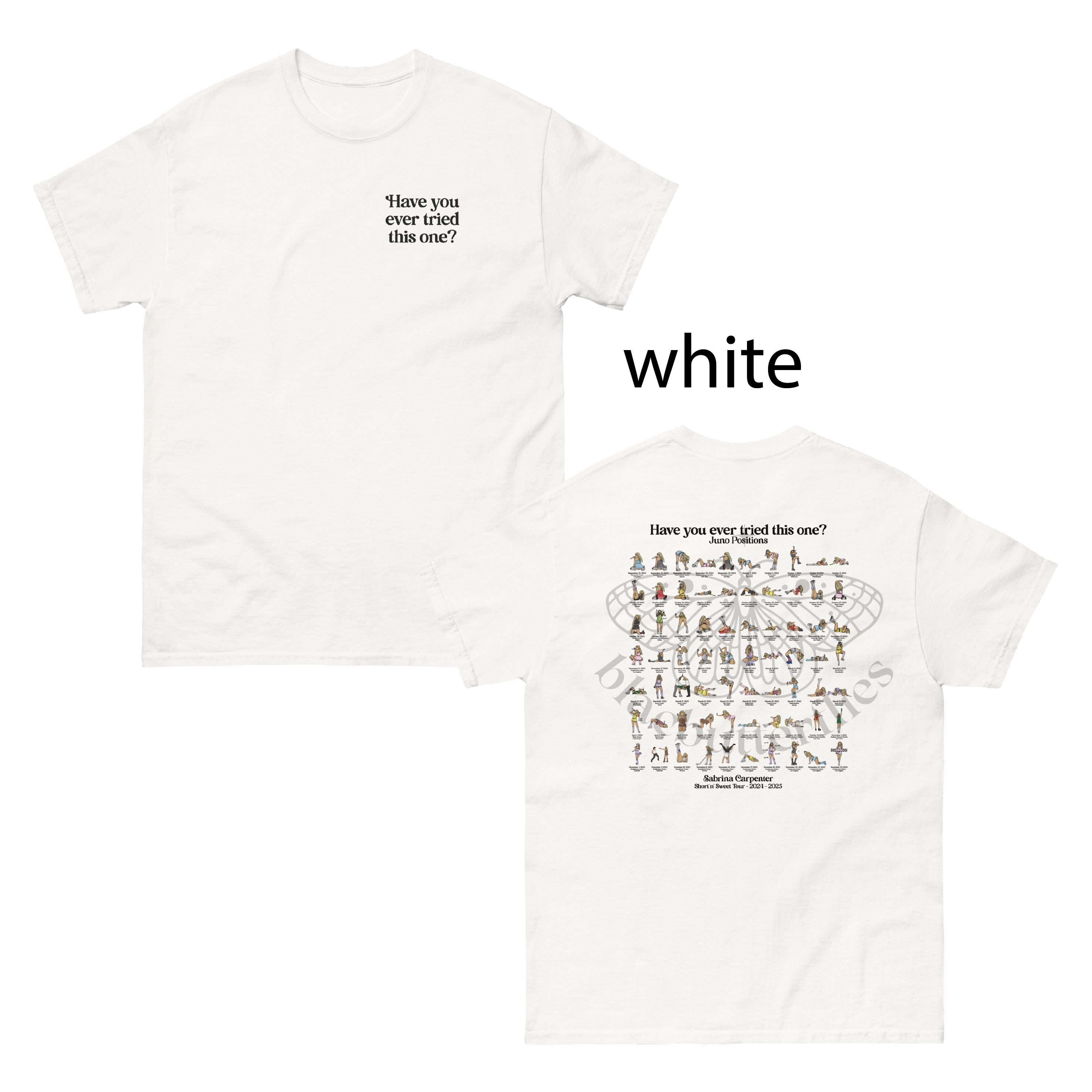 Juno Positions T-shirt (ALL DATES) Light Colours