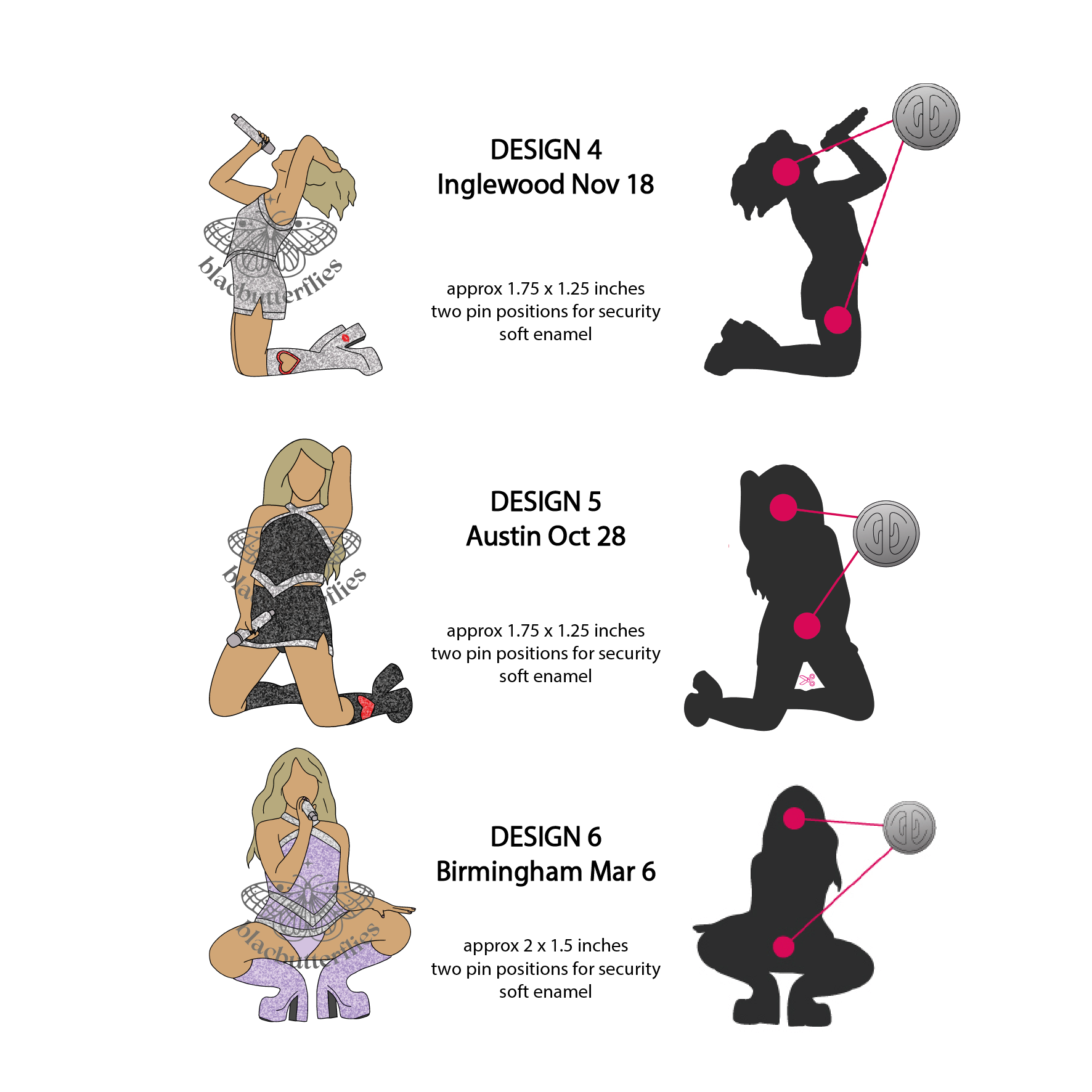 Juno Pose Pin Badges