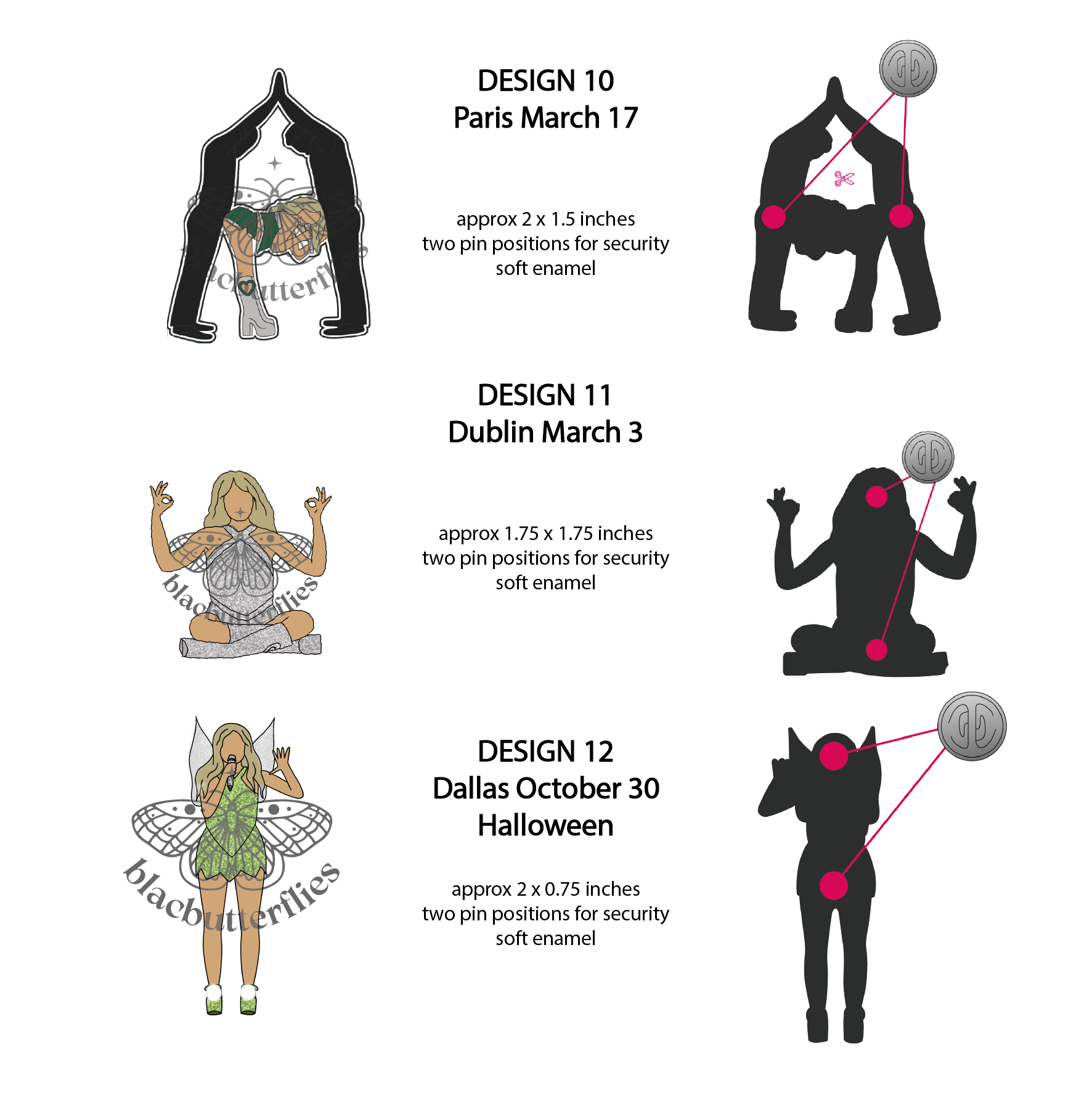 Juno Pose Pin Badges