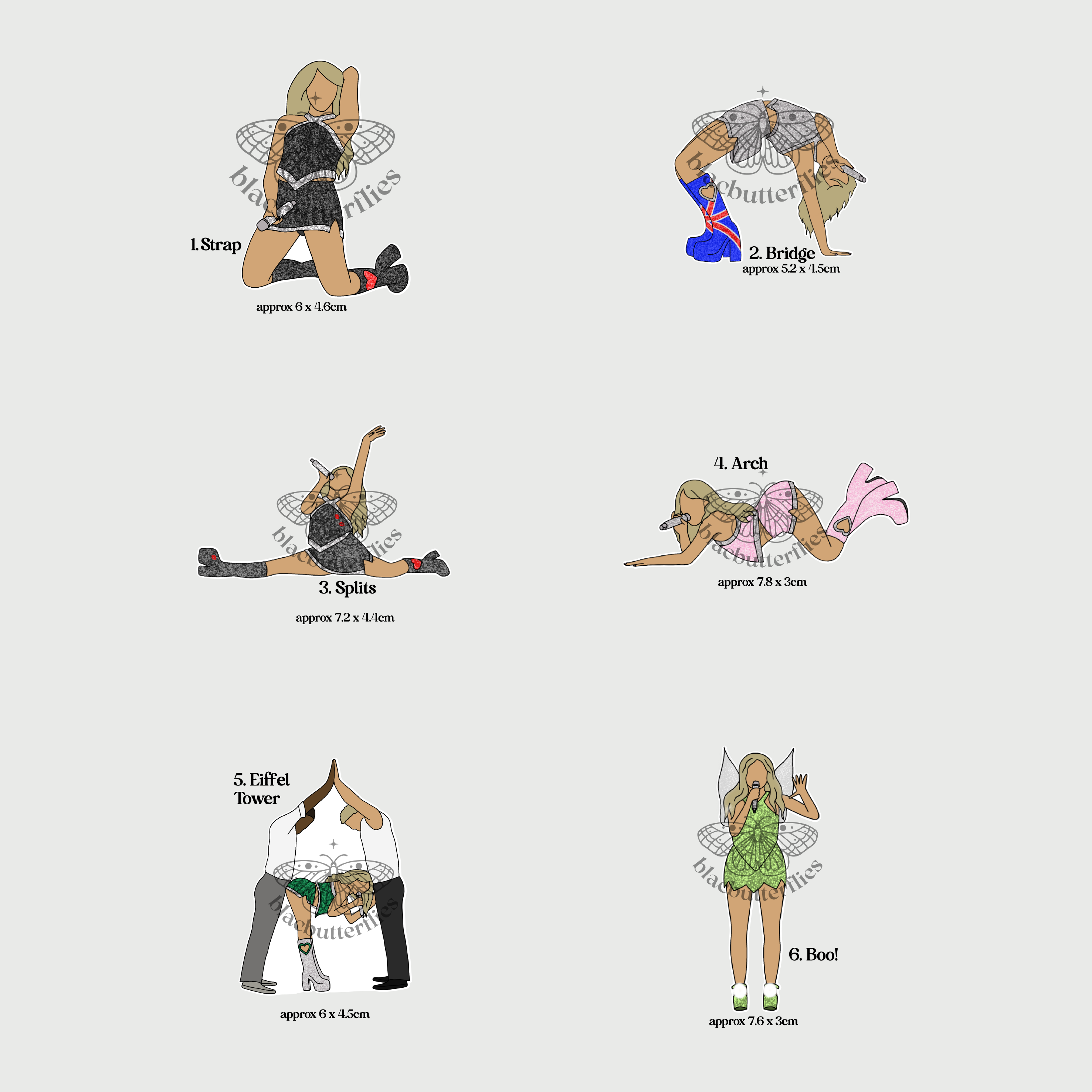 Juno Positions Large Stickers
