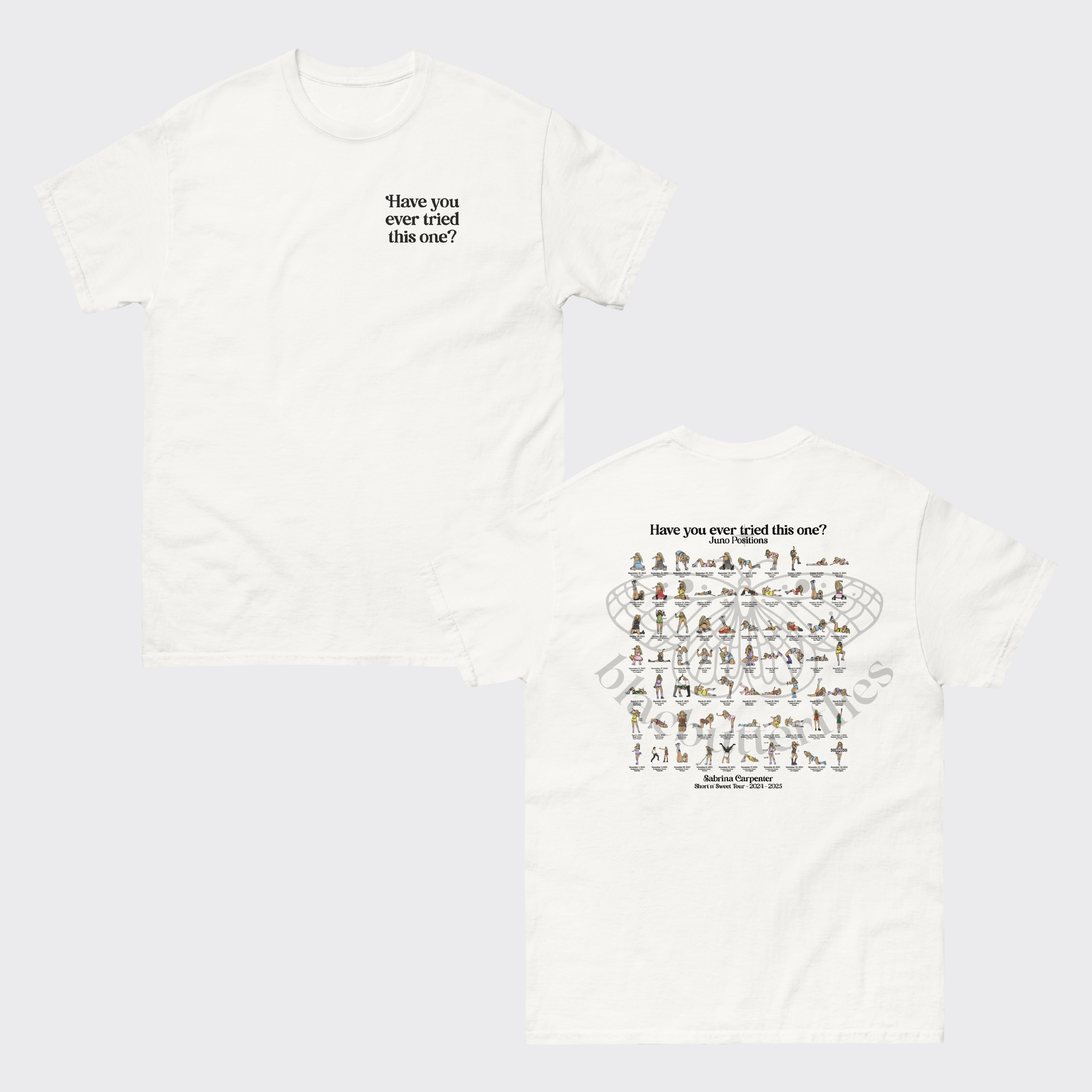 Juno Positions T-shirt (ALL DATES) Light Colours