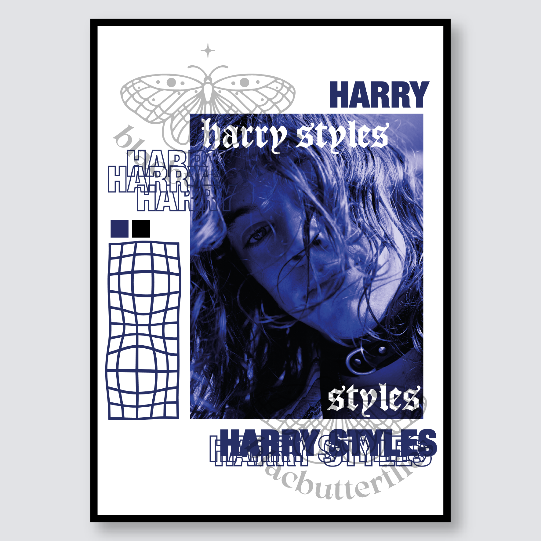 Long Haired Harry Styles Graphic Poster