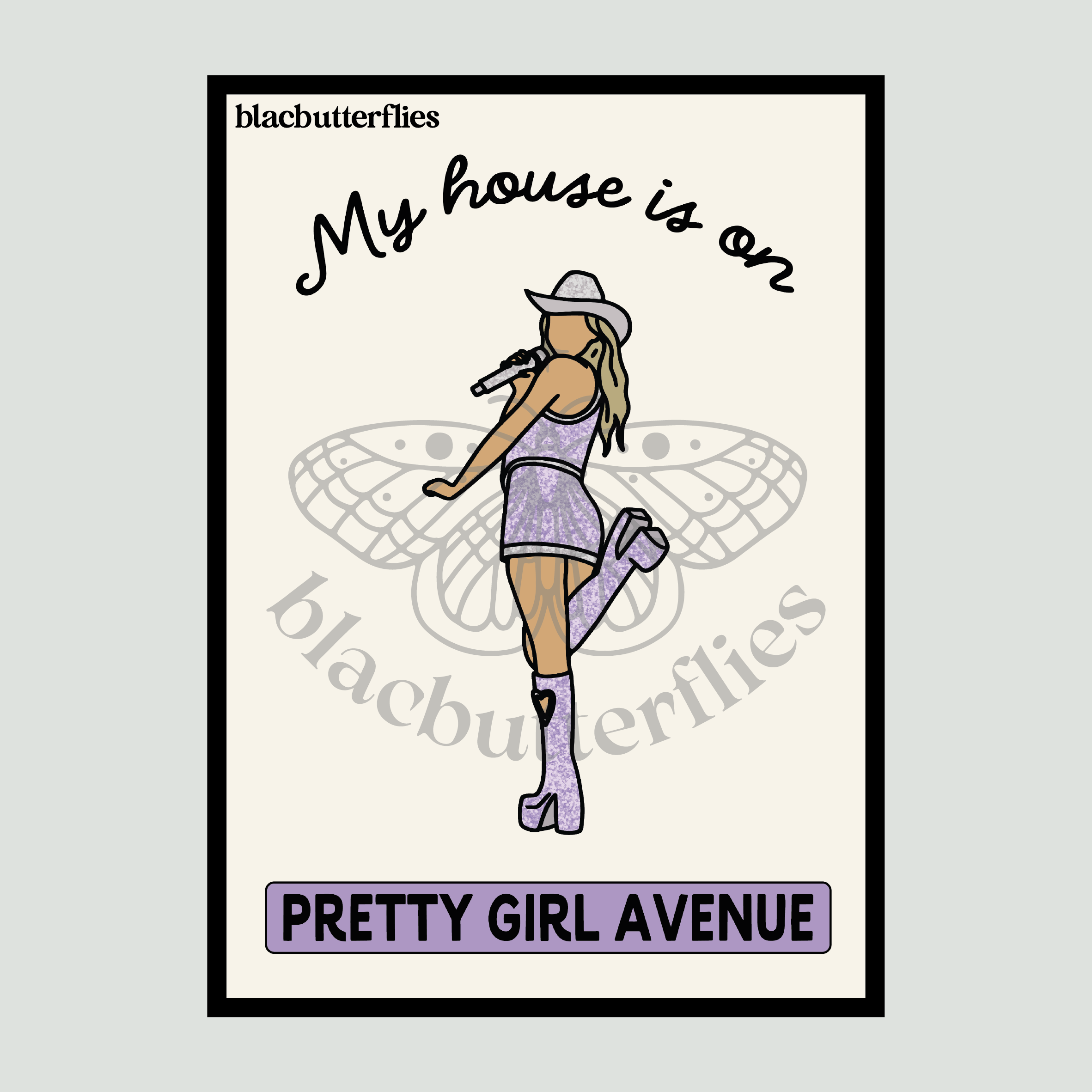 Pretty Girl Avenue Outfit Illustration Poster