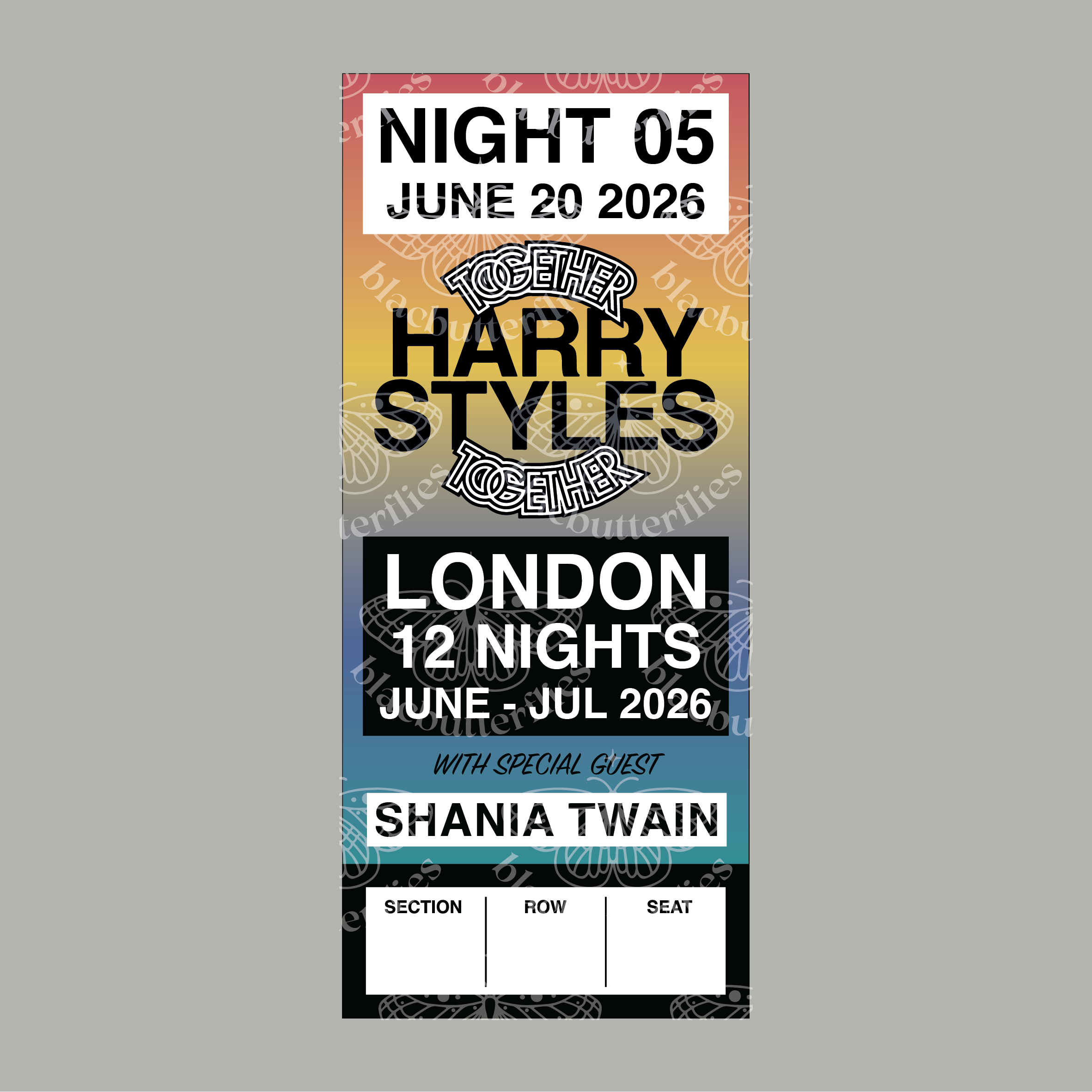 Custom Together Tour Keepsake Tickets