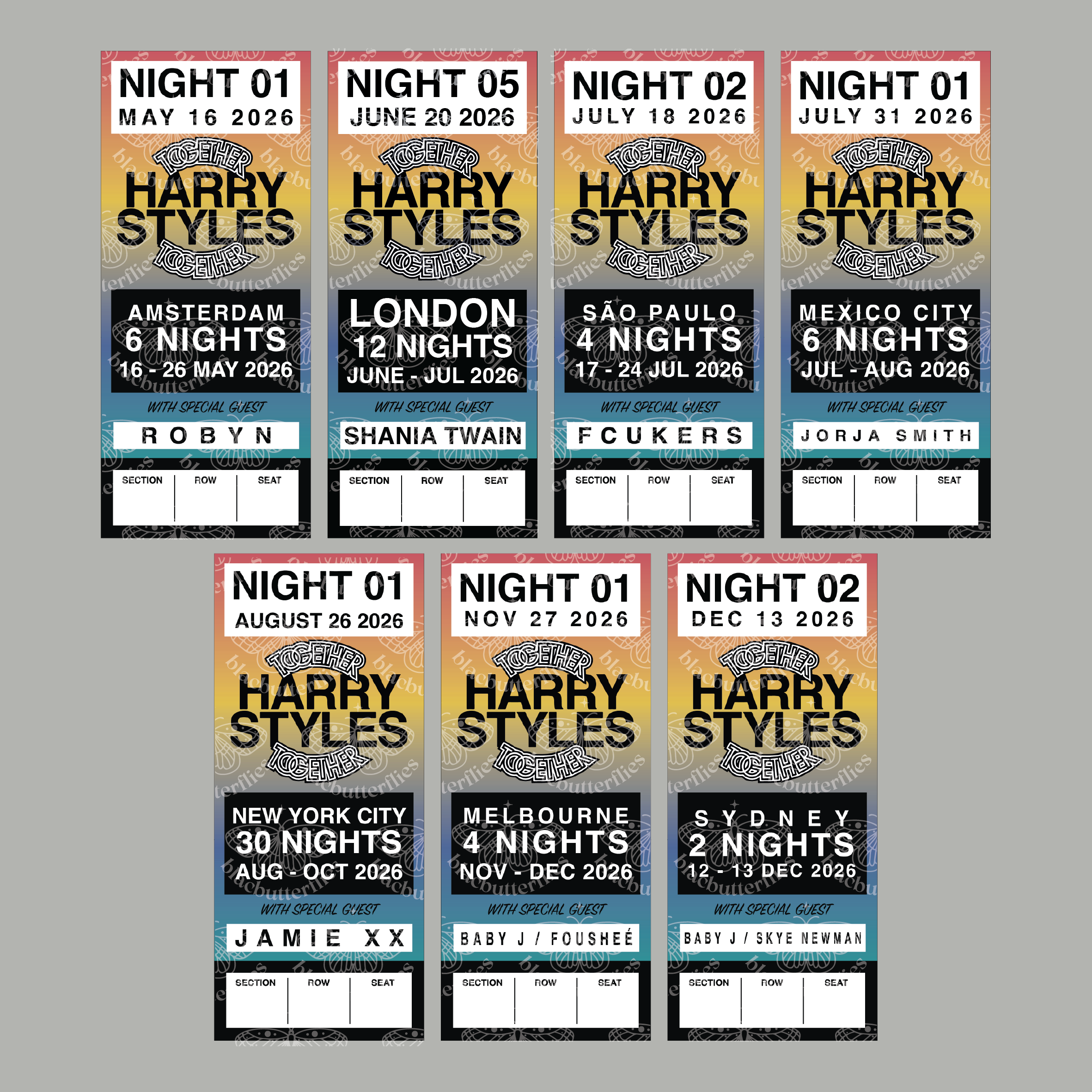 Custom Together Tour Keepsake Tickets