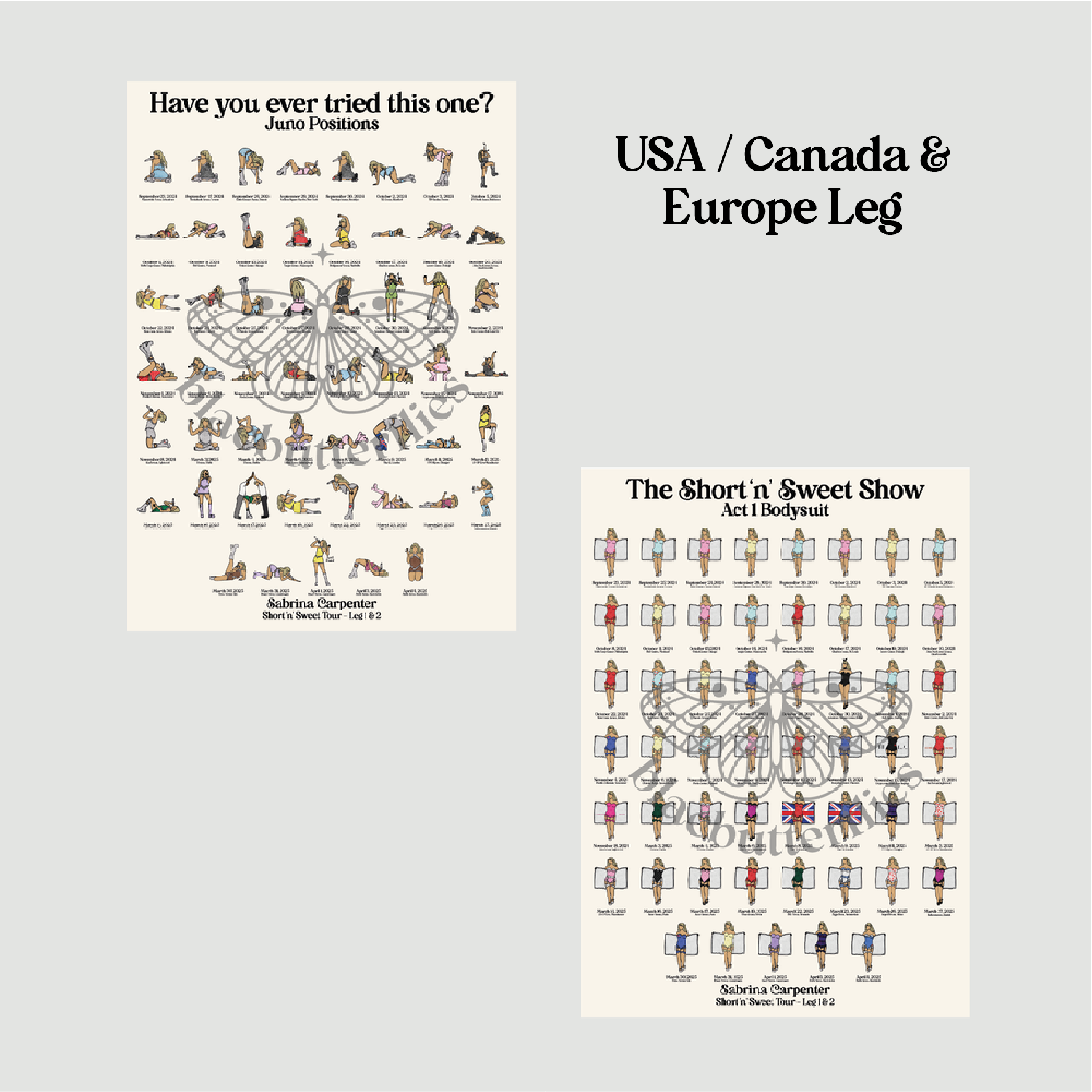 Carpenter Sweet Tour Posters (Legs 1 & 2)